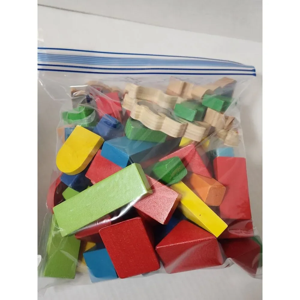 Wooden Blocks Bulk Lot – Mixed Shapes (2 Bags)